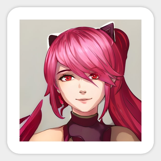 Red Hair Anime Girl Sticker by animegirlnft